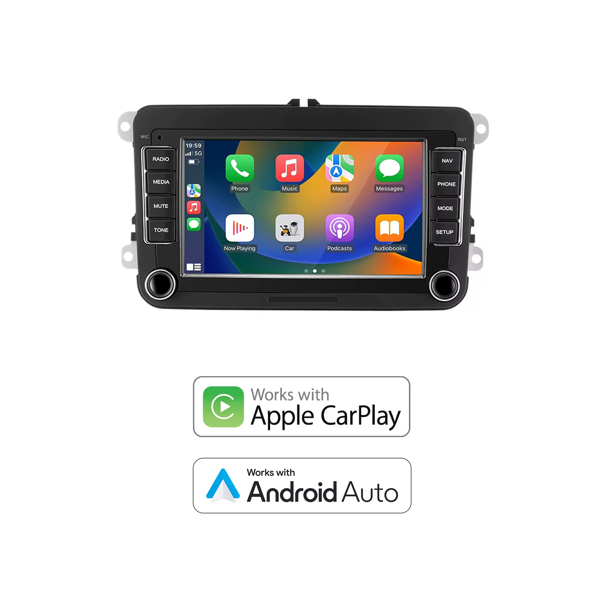Ecran CarPlay/Android Auto Golf 5 et 6, Polo 5 et Plus